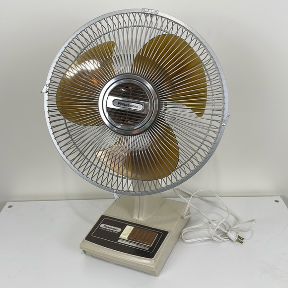 Vintage Panasonic 5-Way Oscillating Fan Brown 3-Speed Tested 80s Retro - Picture 1 of 7